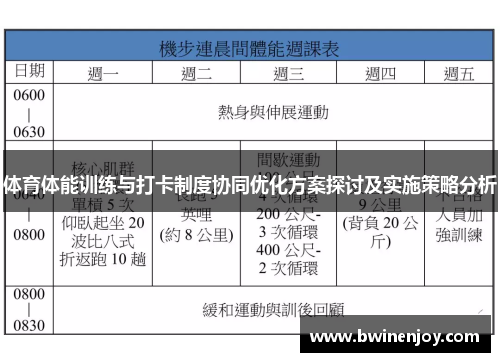 体育体能训练与打卡制度协同优化方案探讨及实施策略分析